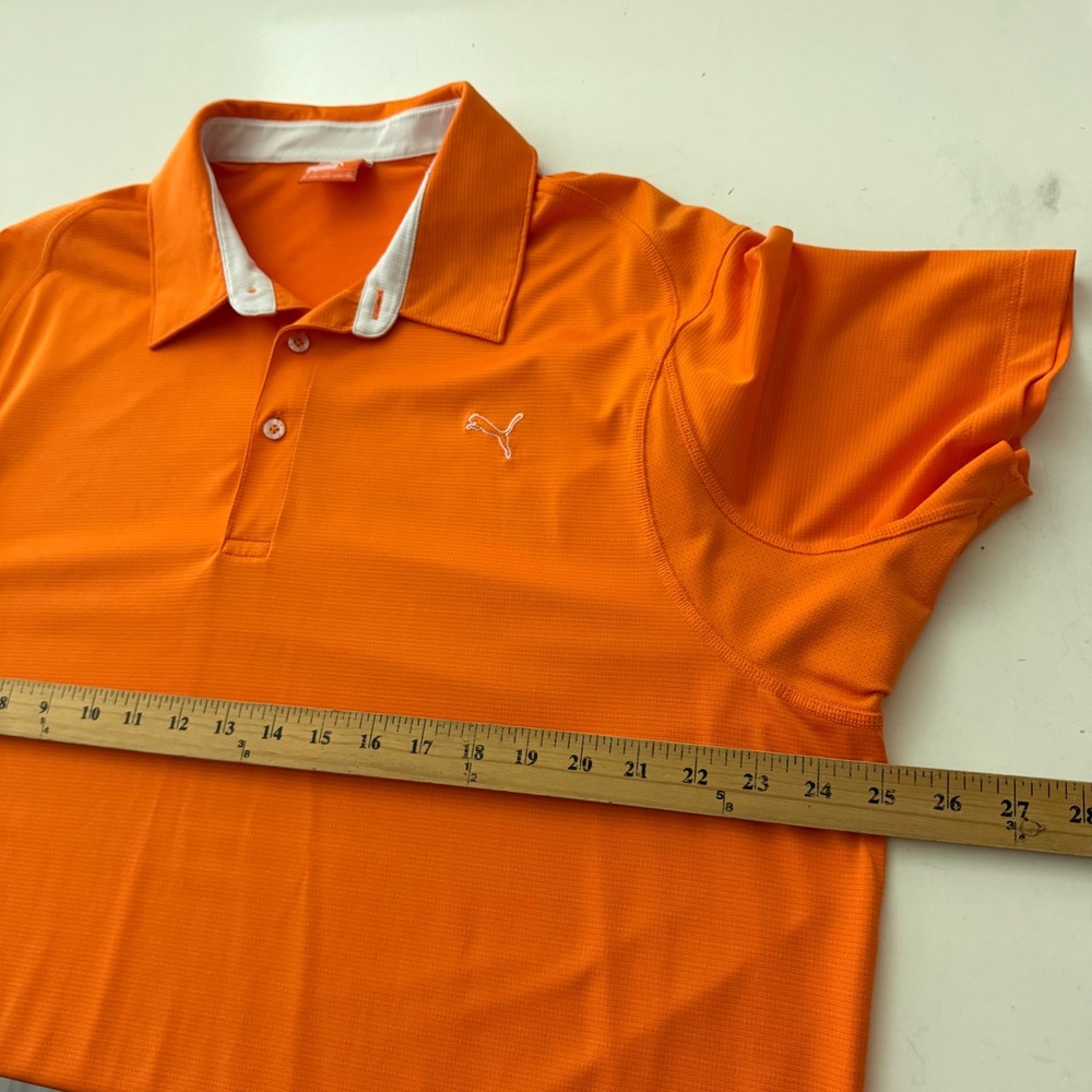 Puma Sportlifestyle Mens XL Orange Golf Polo Shirt Short Sleeve Performance - Picture 6 of 8